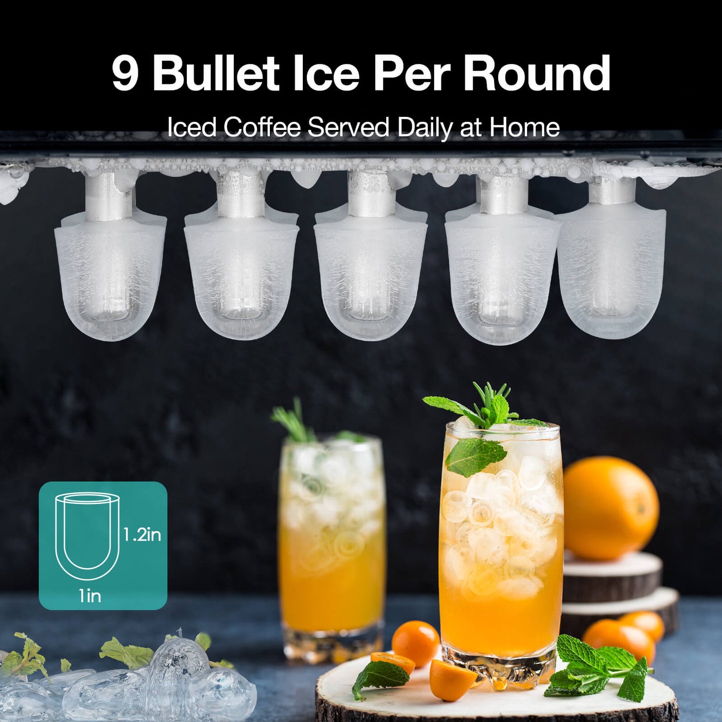 Efficient Countertop Ice Maker: Fast 26 Lbs Daily Production Portable Cube Machine