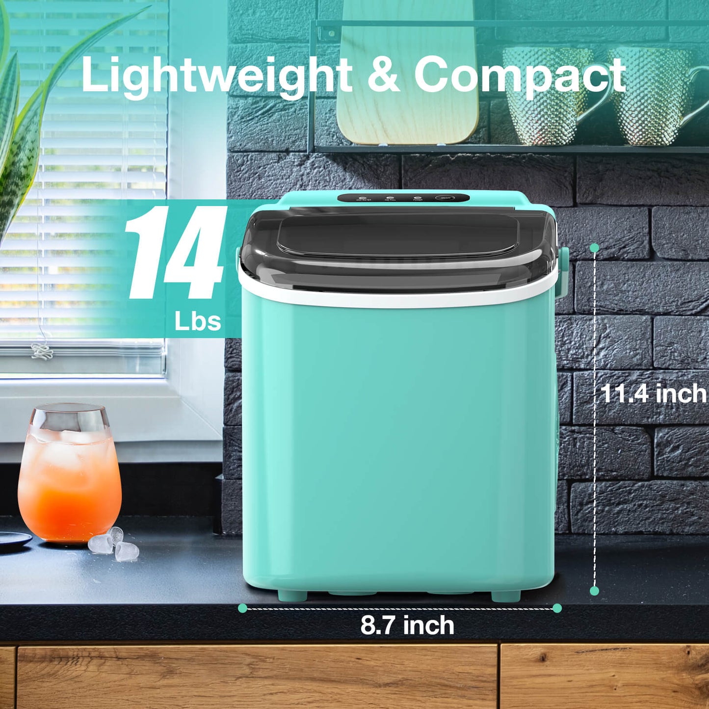 Efficient Countertop Ice Maker: Fast 26 Lbs Daily Production Portable Cube Machine