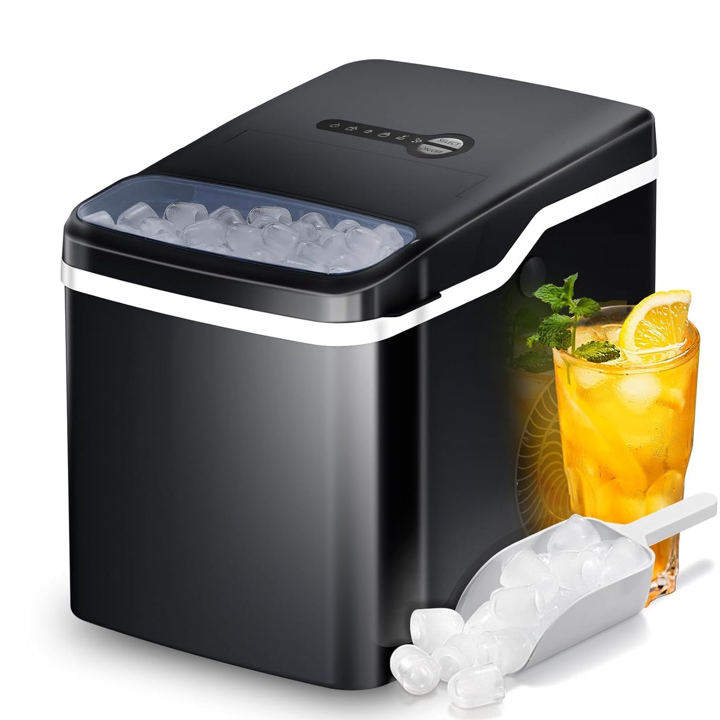 Efficient Countertop Ice Maker Machine: Portable, Self-Cleaning, Fast Ice Production