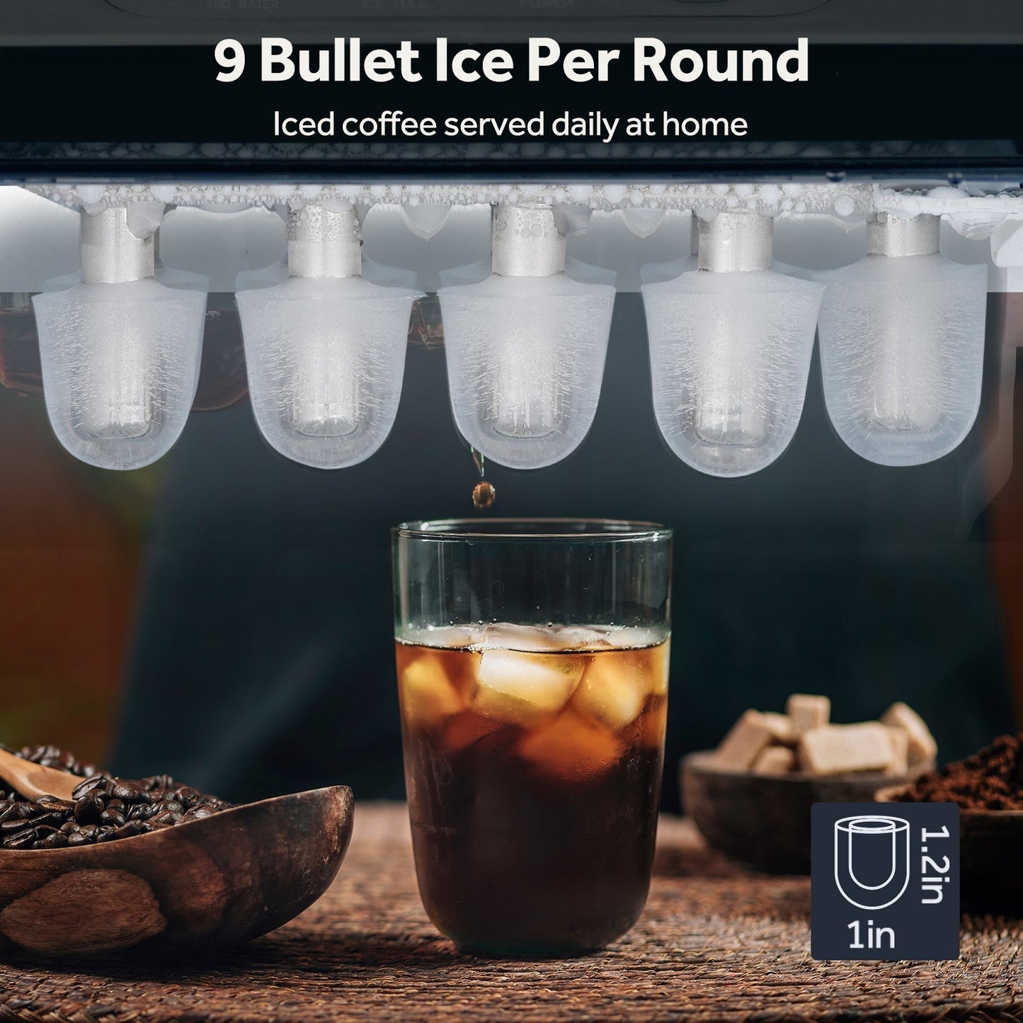 Efficient Countertop Ice Maker: Fast 26 Lbs Daily Production Portable Cube Machine