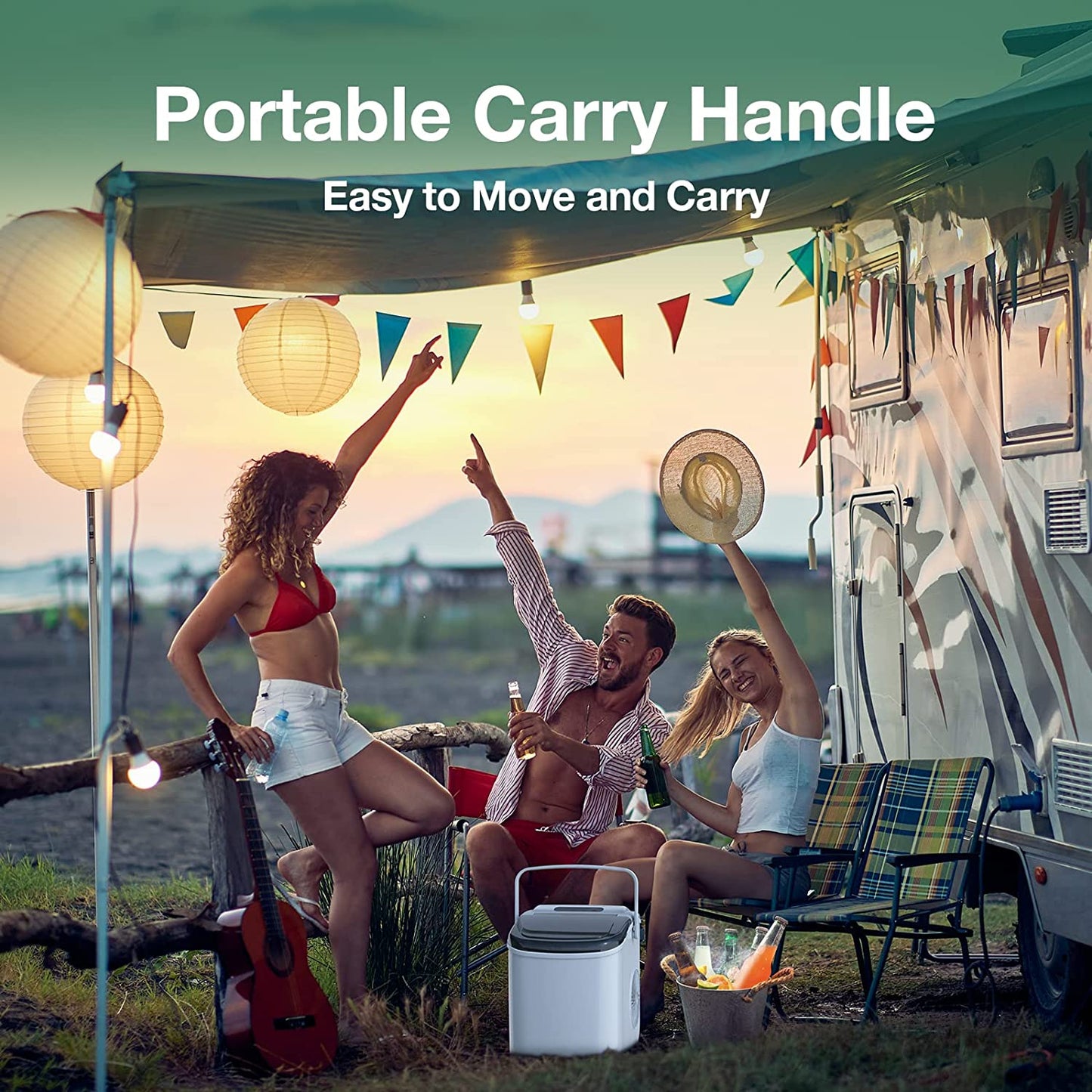 Efficient Countertop Ice Maker: Fast 26 Lbs Daily Production Portable Cube Machine