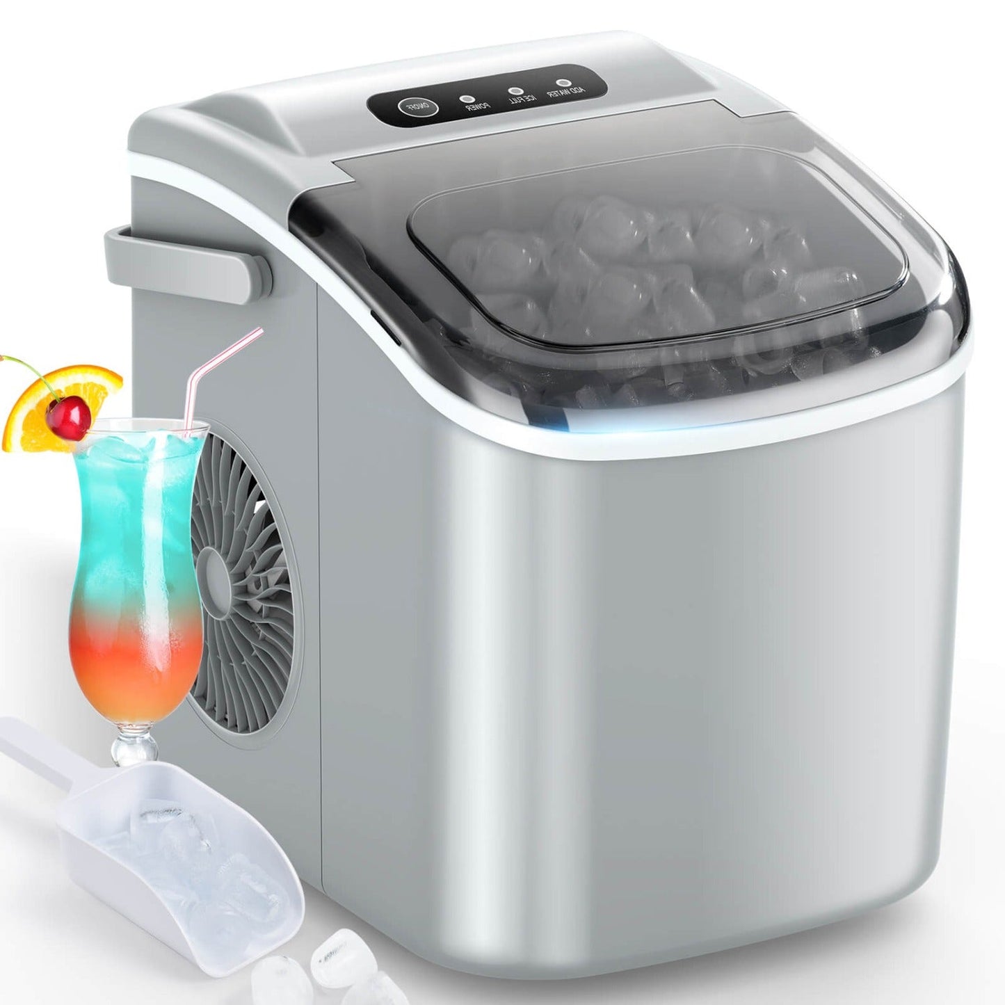 Efficient Countertop Ice Maker: Fast 26 Lbs Daily Production Portable Cube Machine