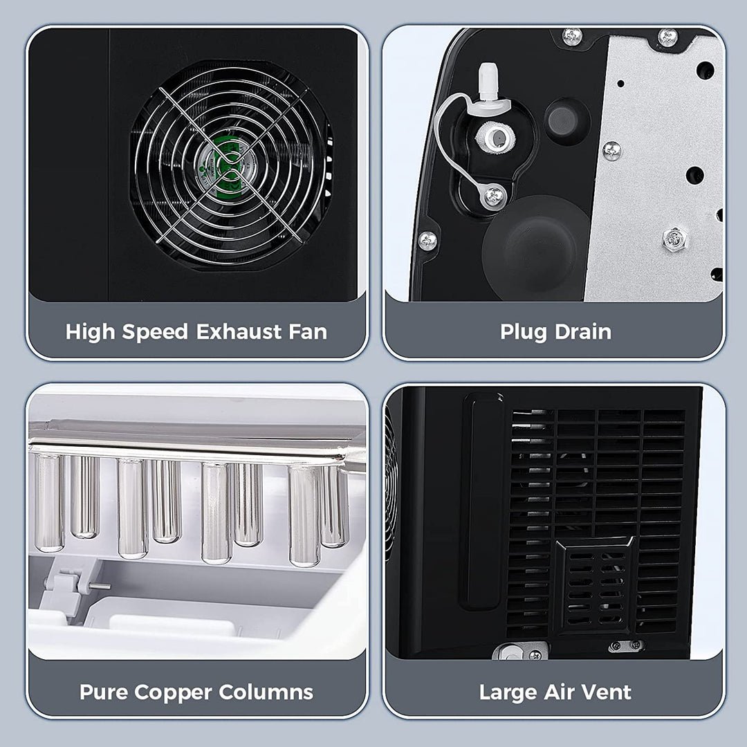 Efficient Countertop Ice Maker: Fast 26 Lbs Daily Production Portable Cube Machine