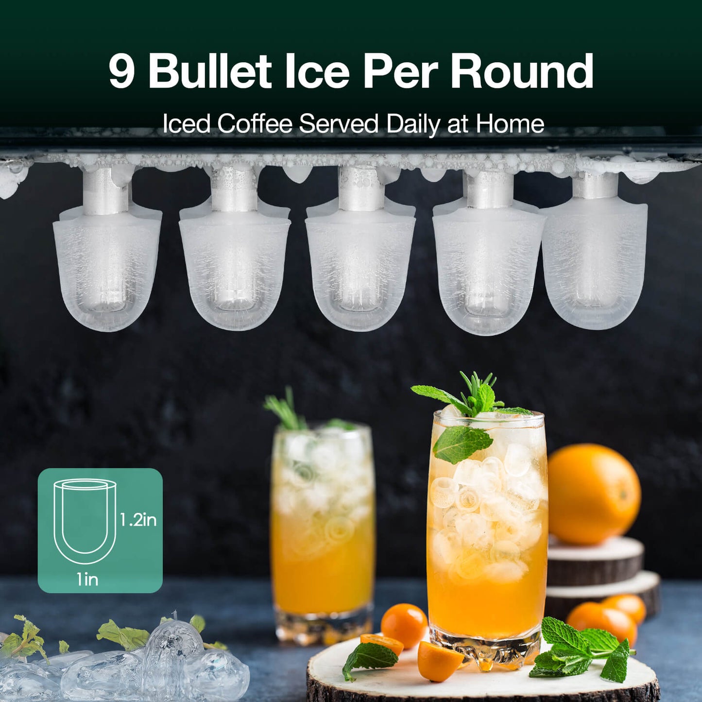 Efficient Countertop Ice Maker: Fast 26 Lbs Daily Production Portable Cube Machine