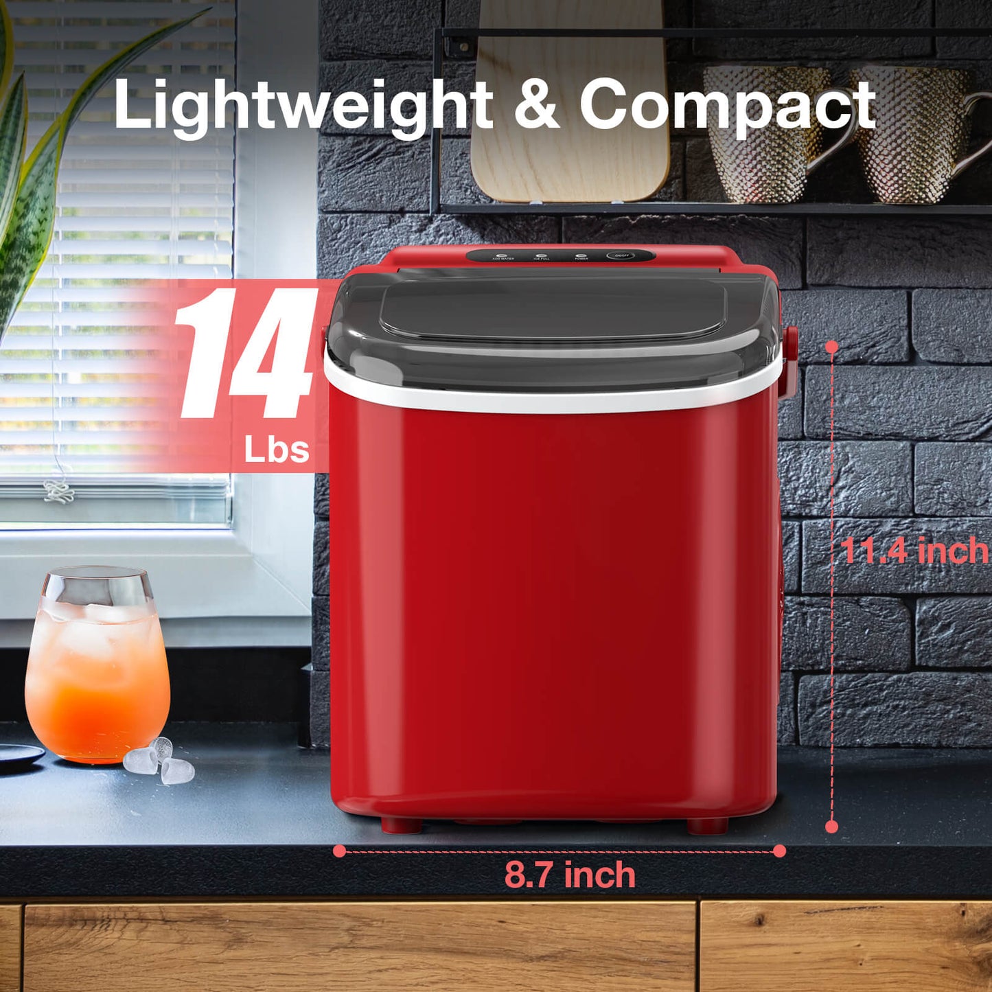 Efficient Countertop Ice Maker: Fast 26 Lbs Daily Production Portable Cube Machine