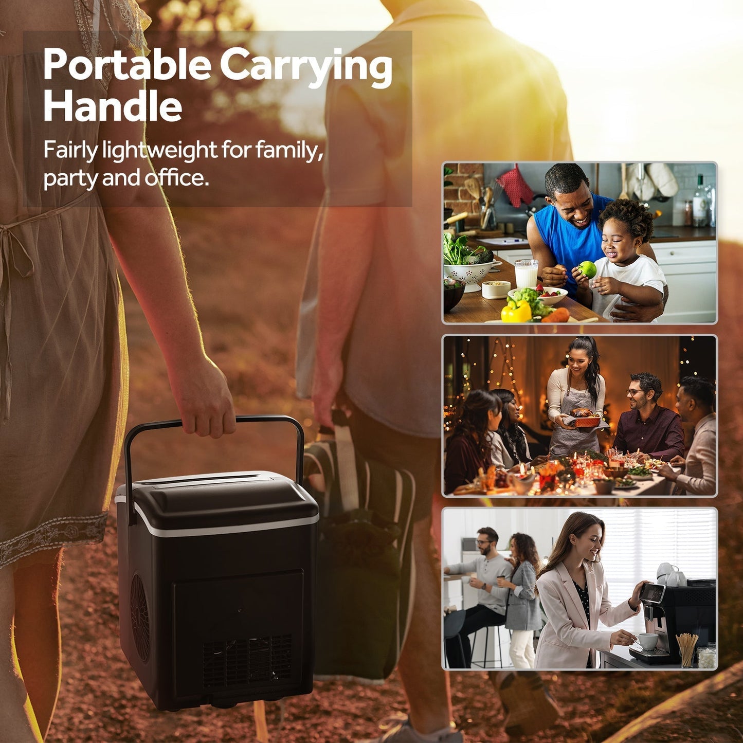 Efficient Countertop Ice Maker: Fast 26 Lbs Daily Production Portable Cube Machine