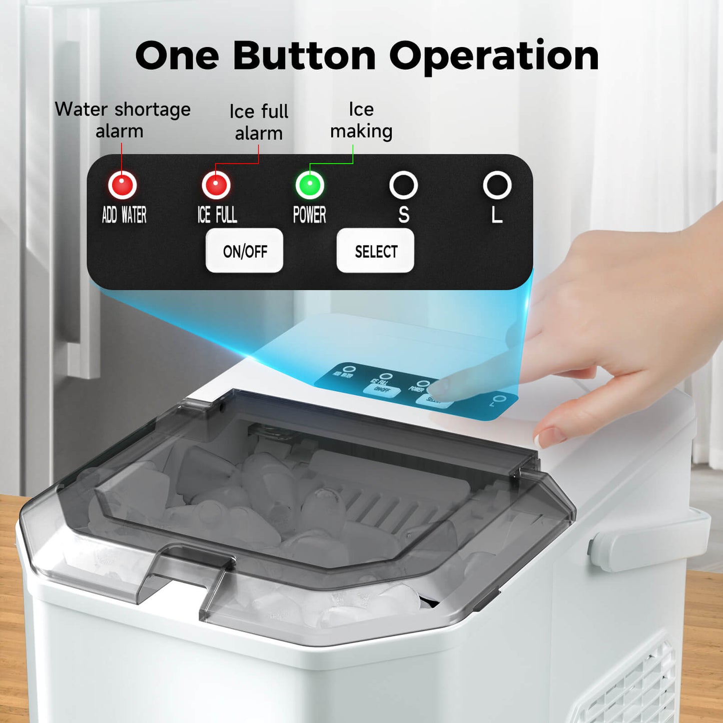 Portable Countertop Ice Maker: Fast 26 lbs Daily, Bullet Ice, Self-Cleaning
