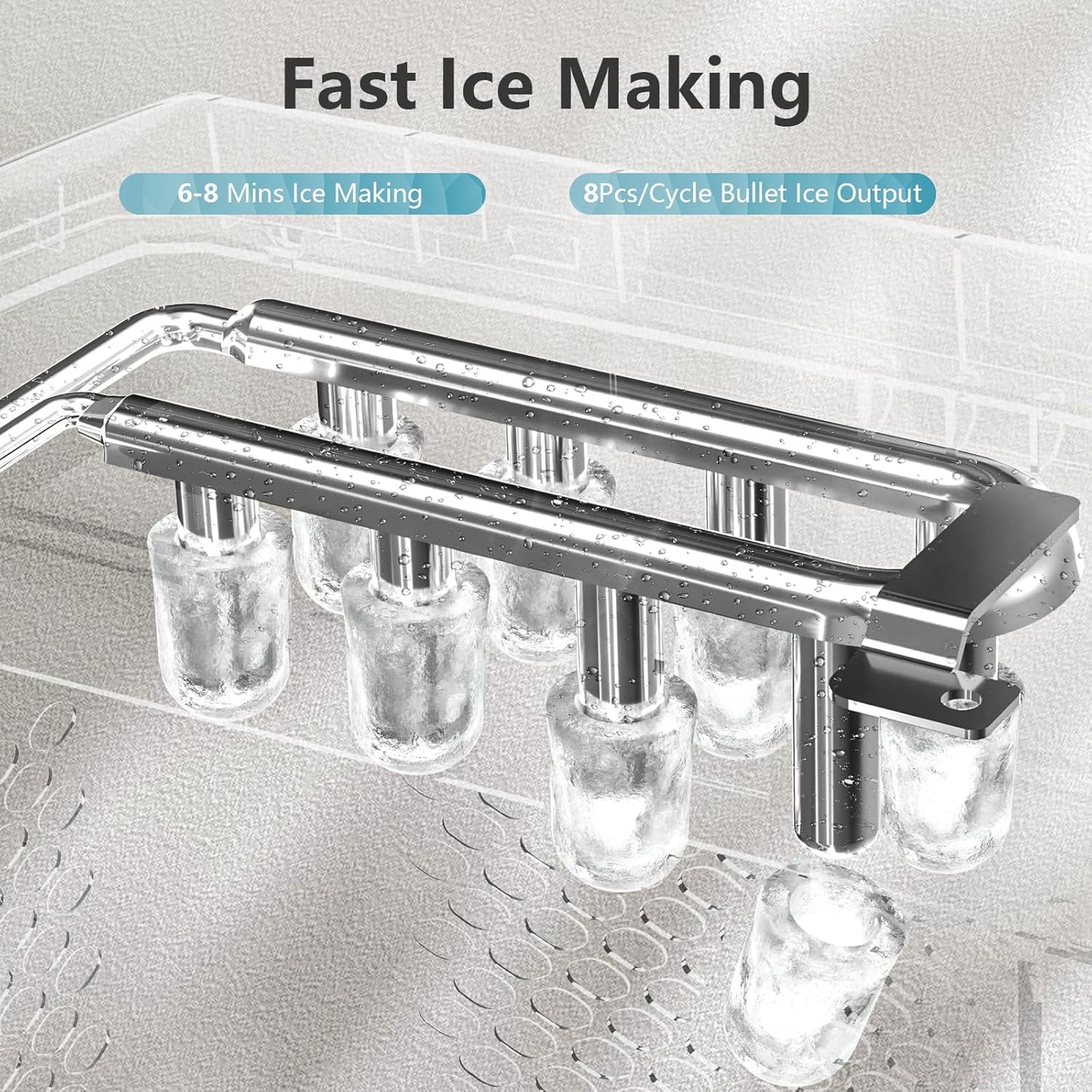Compact Portable Countertop Ice Maker Machine with Handle for Home RV Camping