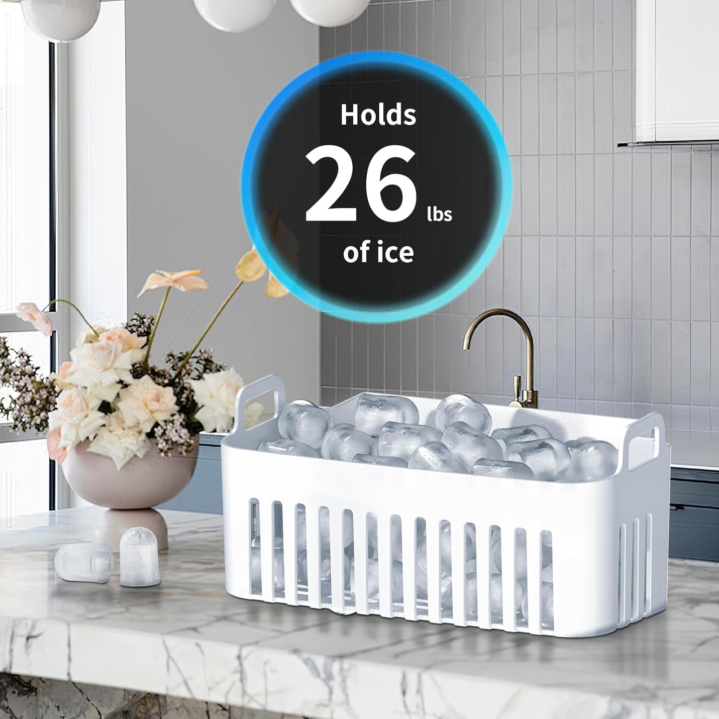 Efficient Countertop Ice Maker Machine: Portable, Self-Cleaning, Fast Ice Production