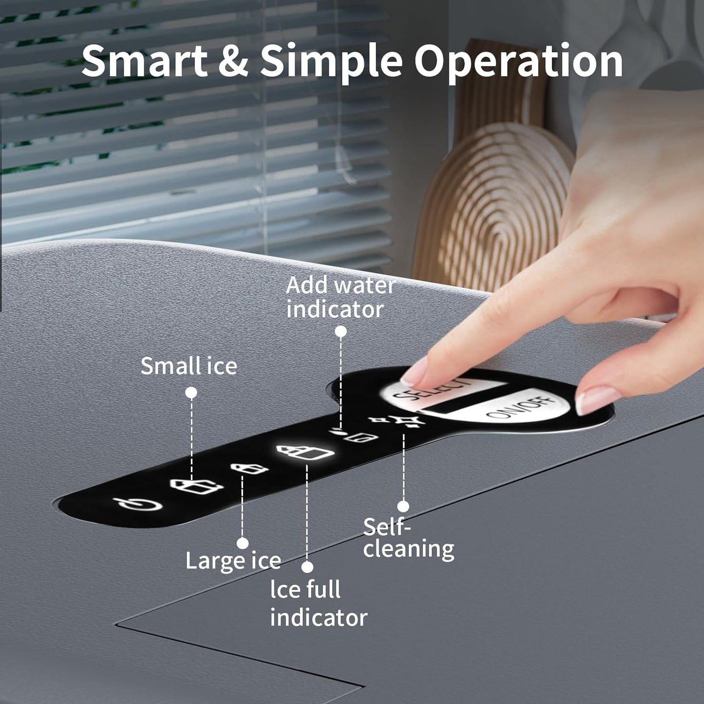 Efficient Countertop Ice Maker Machine: Portable, Self-Cleaning, Fast Ice Production