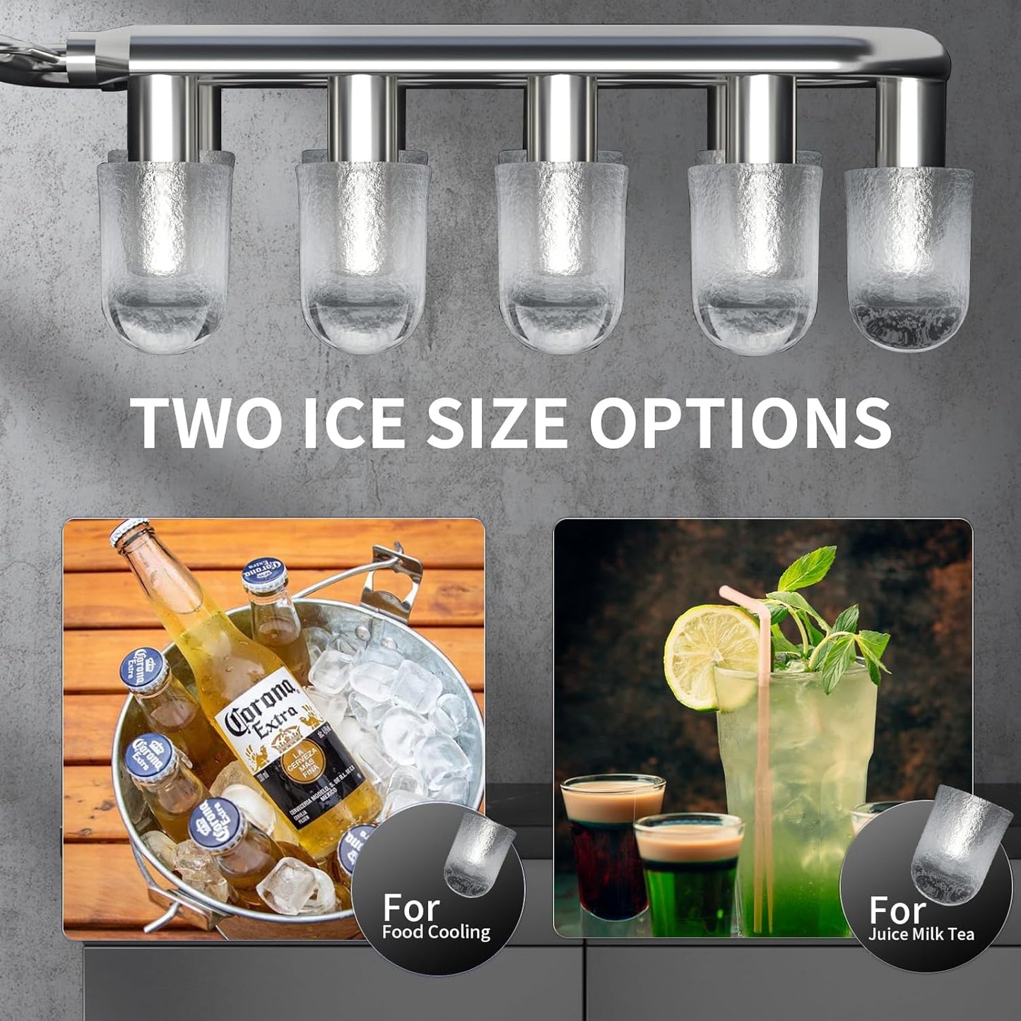 Efficient Countertop Ice Maker Machine: Portable, Self-Cleaning, Fast Ice Production