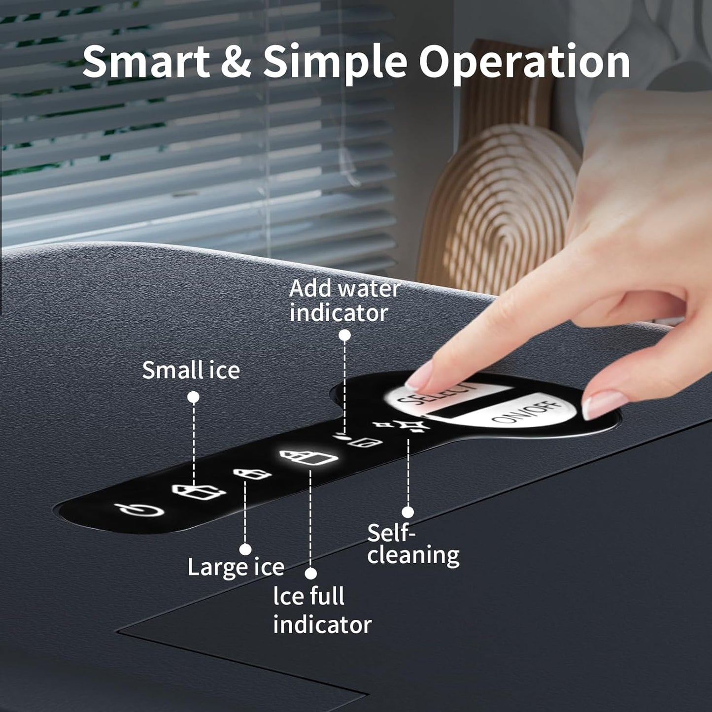 Efficient Countertop Ice Maker Machine: Portable, Self-Cleaning, Fast Ice Production