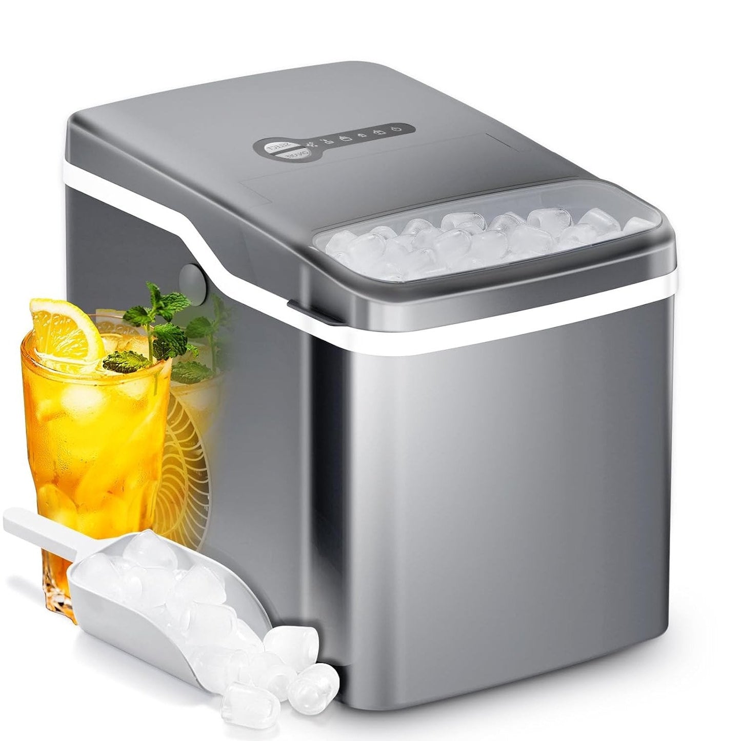 Efficient Countertop Ice Maker Machine: Portable, Self-Cleaning, Fast Ice Production