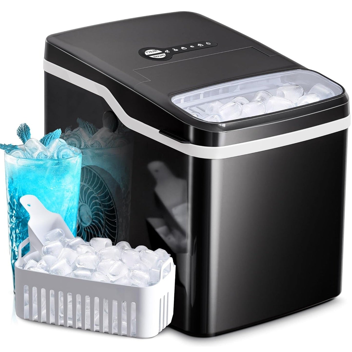 Efficient Countertop Ice Maker Machine: Portable, Self-Cleaning, Fast Ice Production