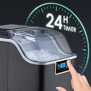 High-Capacity Countertop Nugget Ice Maker: 44lb Daily, Chewable Ice, Self-Cleaning