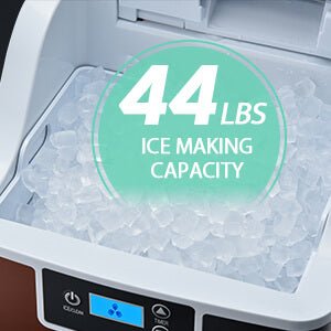 High-Capacity Countertop Nugget Ice Maker: 44lb Daily, Chewable Ice, Self-Cleaning