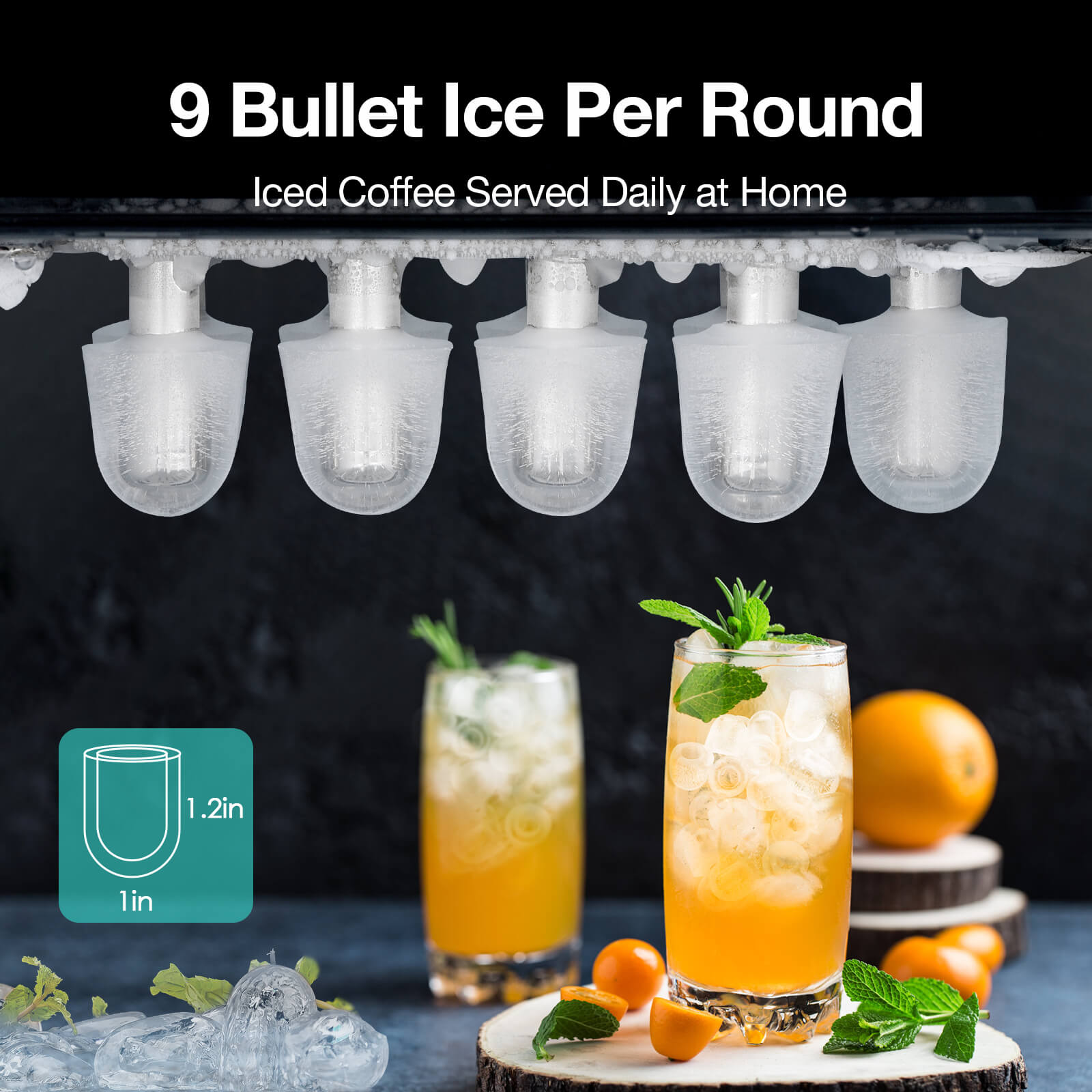 Efficient Countertop Ice Maker: Fast 26 Lbs Daily Production Portable Cube Machine