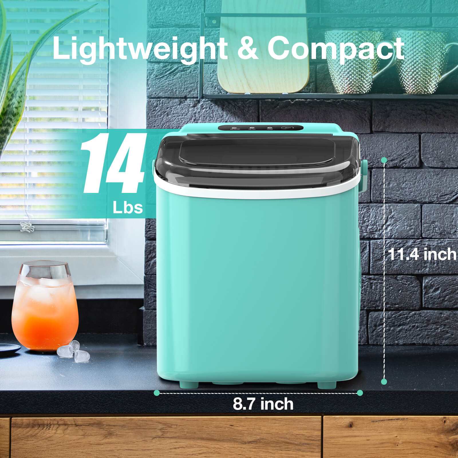 Efficient Countertop Ice Maker: Fast 26 Lbs Daily Production Portable Cube Machine