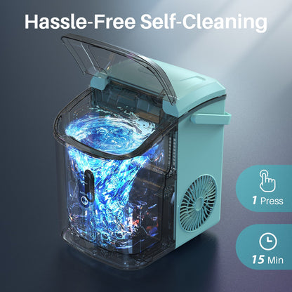 Compact Countertop Nugget Ice Maker, Portable Pebble Ice Machine, Soft Chewable Ice