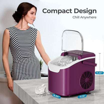 High-Efficiency Countertop Ice Maker: 26 Lbs Daily Output, Fast, Quiet Operation