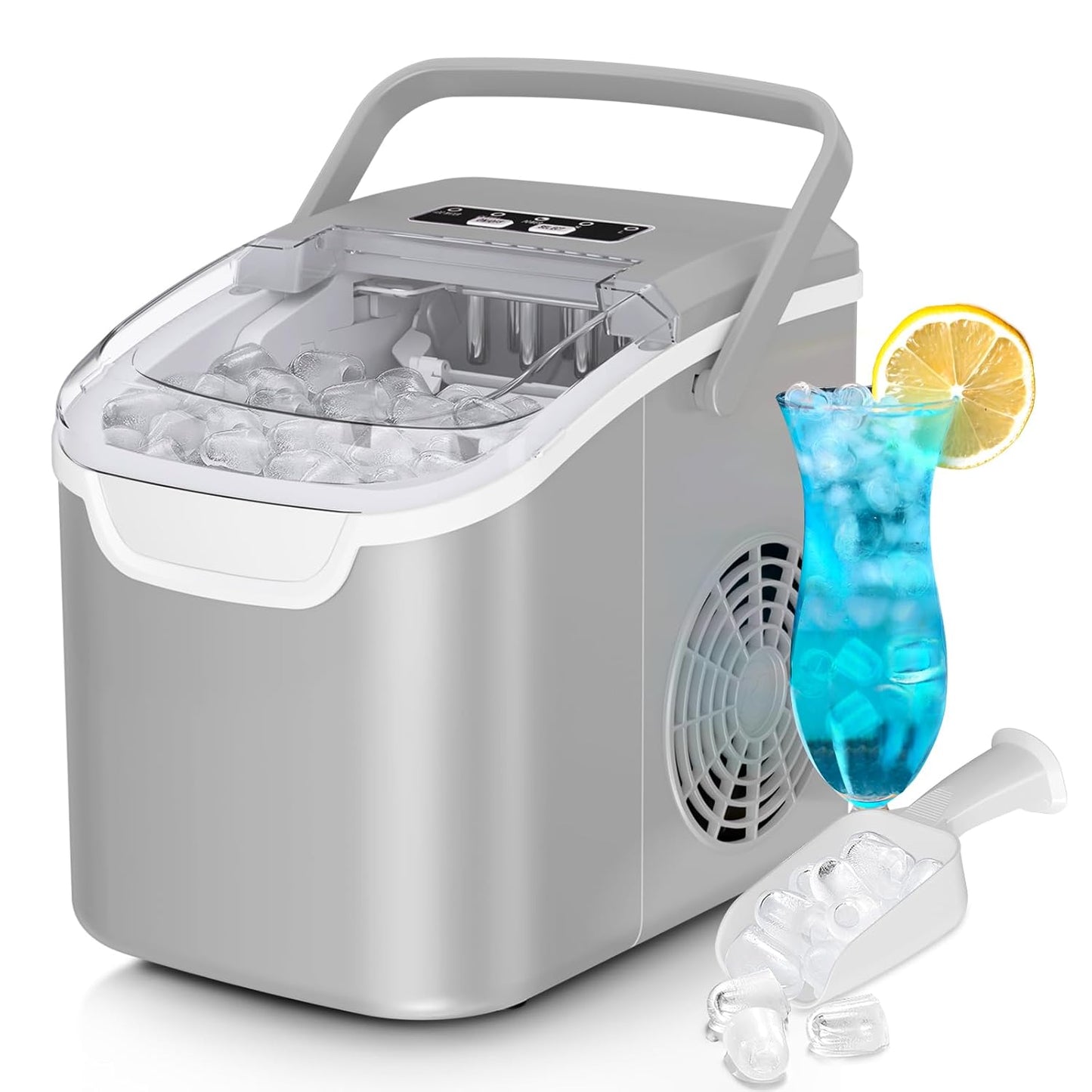 High-Efficiency Countertop Ice Maker: 26 Lbs Daily Output, Fast, Quiet Operation