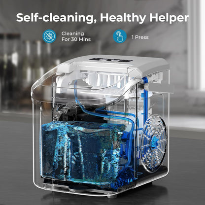 High-Efficiency Countertop Ice Maker: 26 Lbs Daily Output, Fast, Quiet Operation