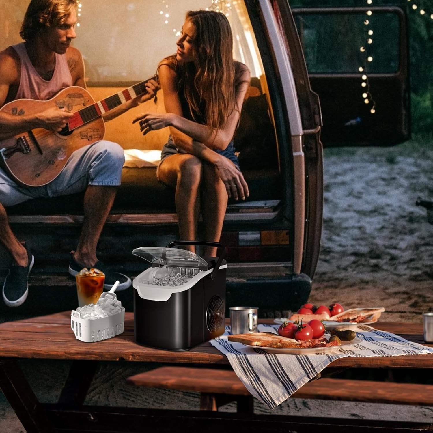 High-Efficiency Countertop Ice Maker: 26 Lbs Daily Output, Fast, Quiet Operation