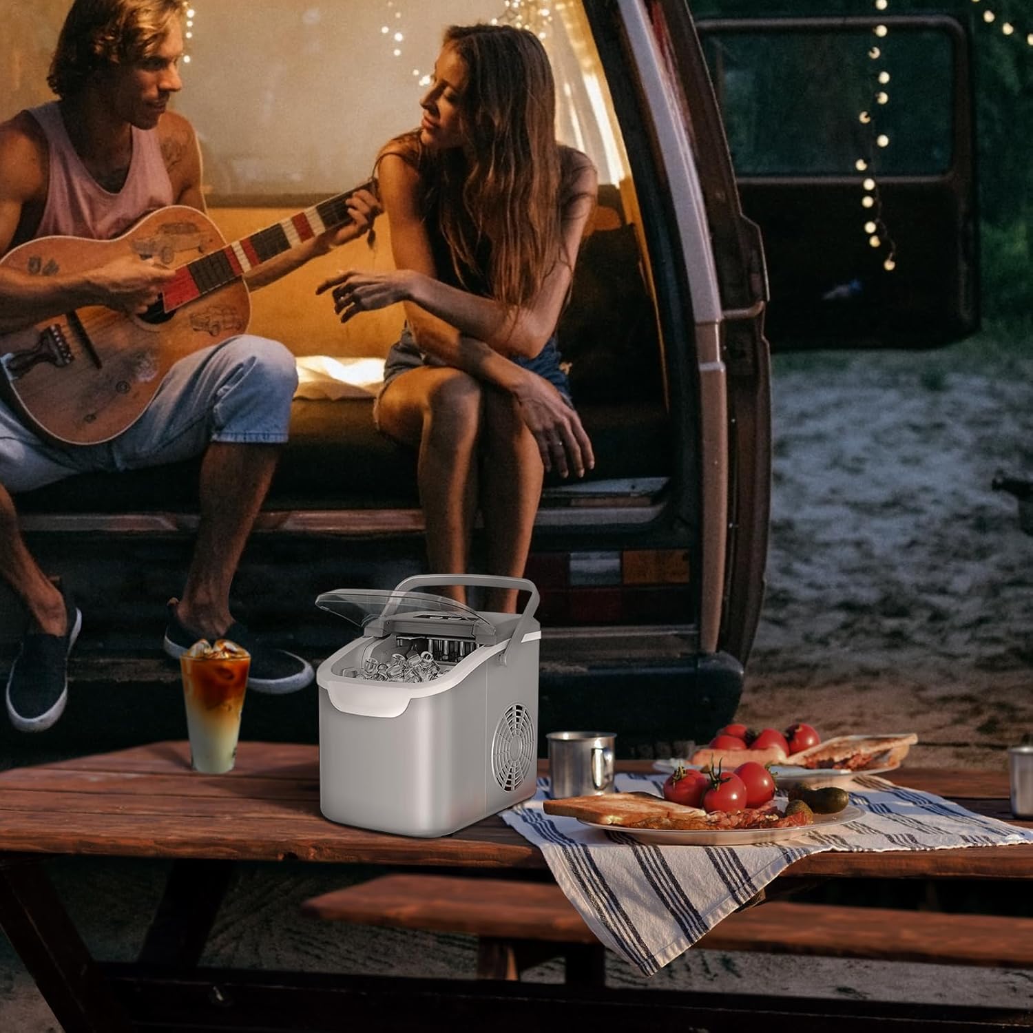 High-Efficiency Countertop Ice Maker: 26 Lbs Daily Output, Fast, Quiet Operation