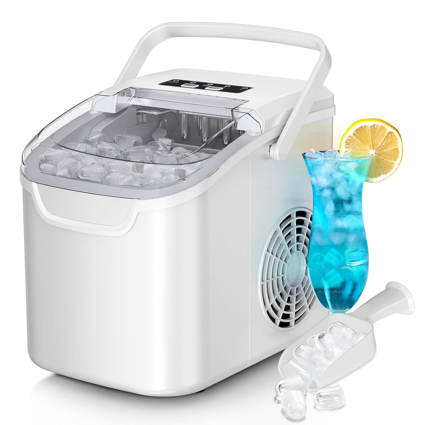 High-Efficiency Countertop Ice Maker: 26 Lbs Daily Output, Fast, Quiet Operation