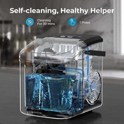 High-Efficiency Countertop Ice Maker: 26 Lbs Daily Output, Fast, Quiet Operation