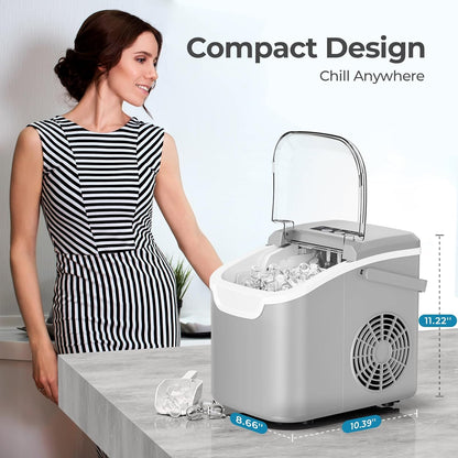 High-Efficiency Countertop Ice Maker: 26 Lbs Daily Output, Fast, Quiet Operation
