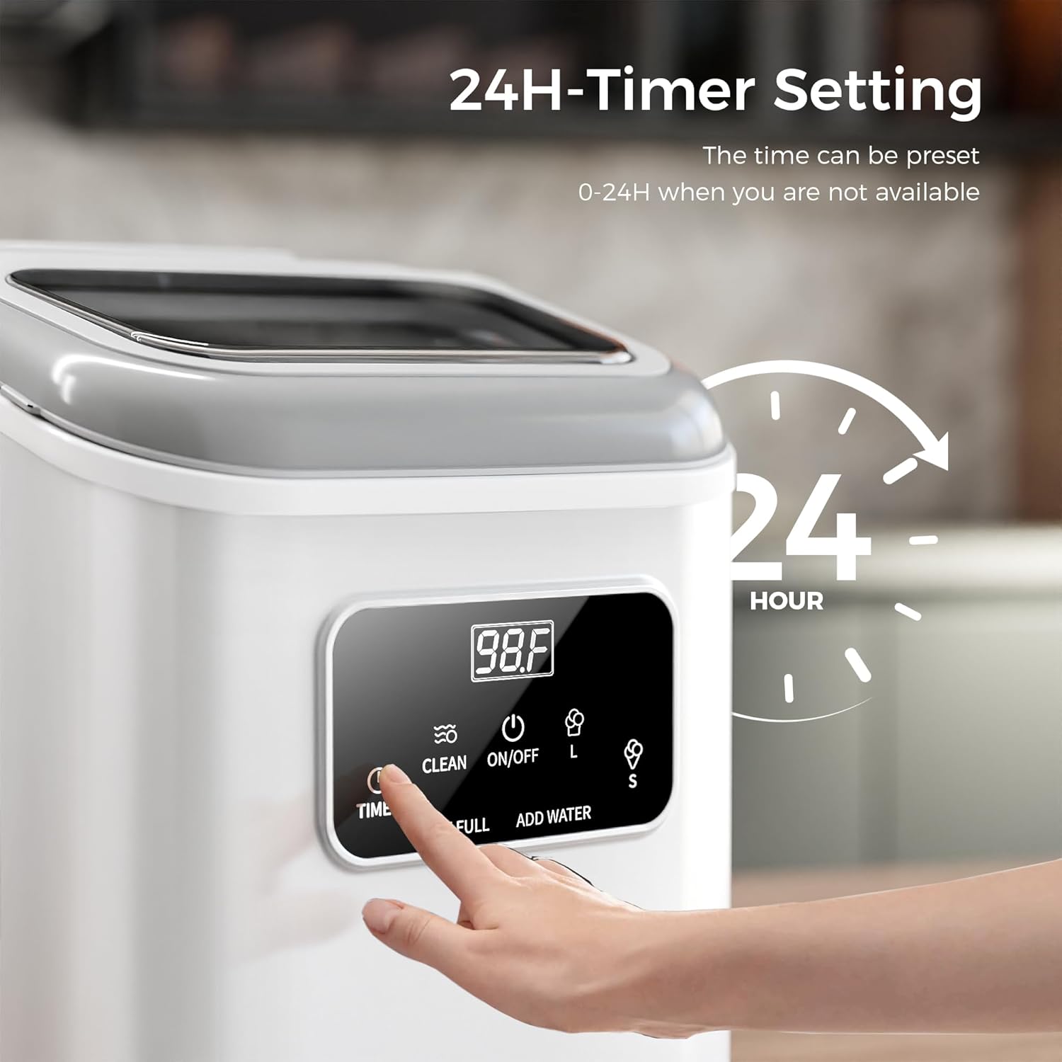 Rapid Countertop Ice Maker: 9 Bullet Cubes in Minutes, Portable & Efficient