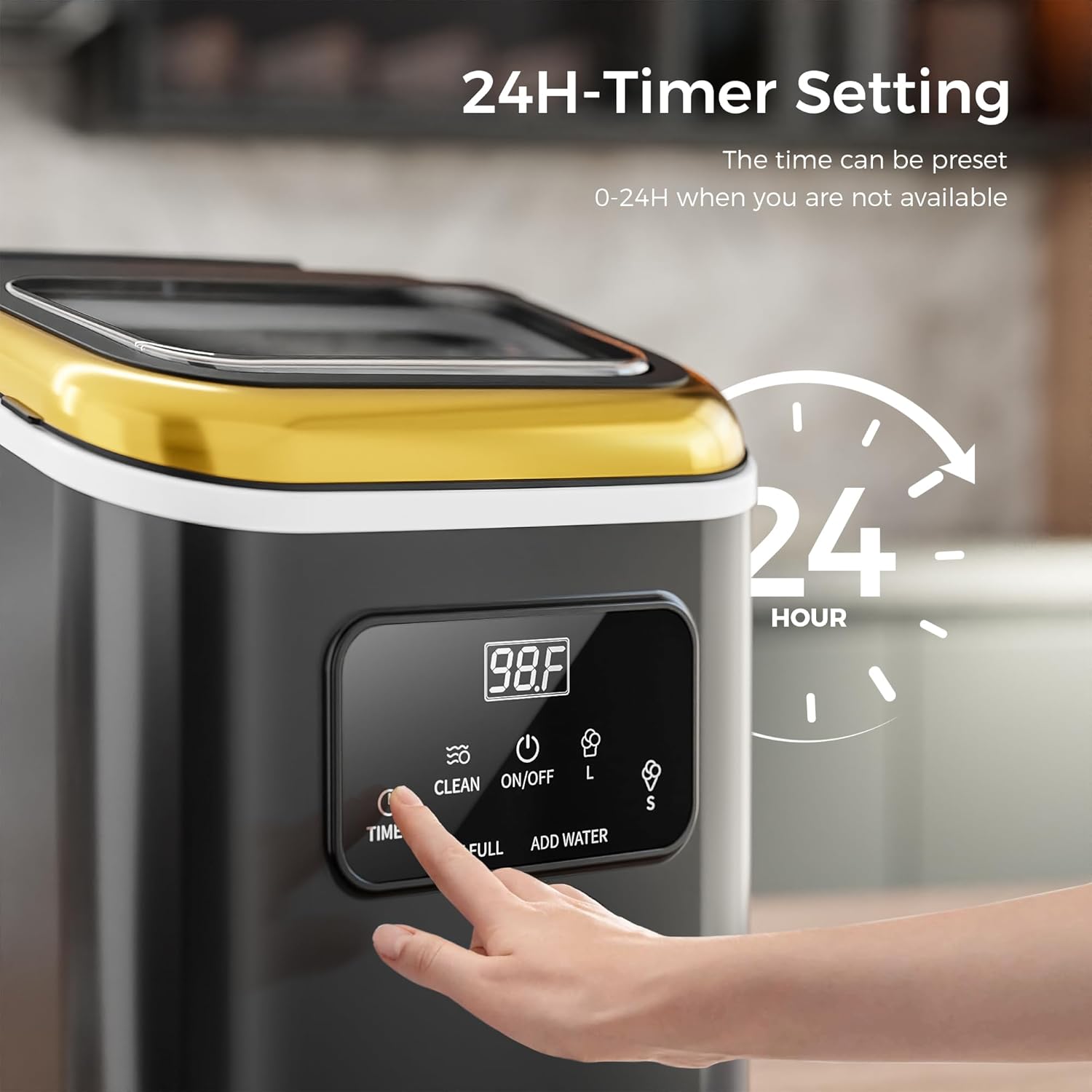 Rapid Countertop Ice Maker: 9 Bullet Cubes in Minutes, Portable & Efficient