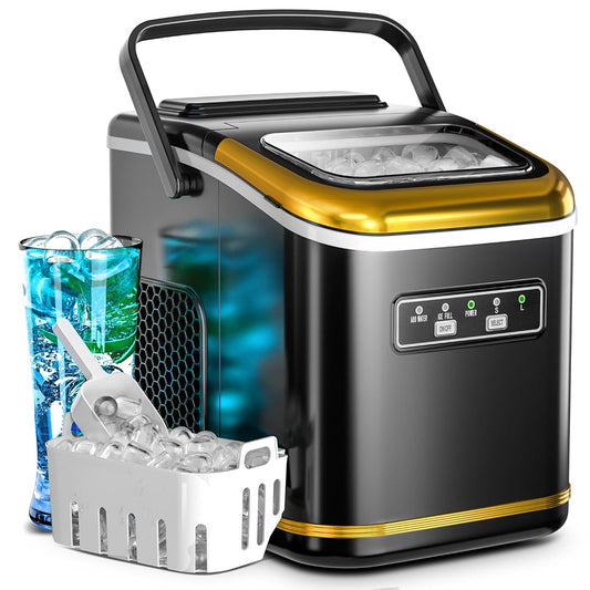 Rapid Countertop Ice Maker: 9 Bullet Cubes in Minutes, Portable & Efficient