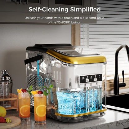 Rapid Countertop Ice Maker: 9 Bullet Cubes in Minutes, Portable & Efficient
