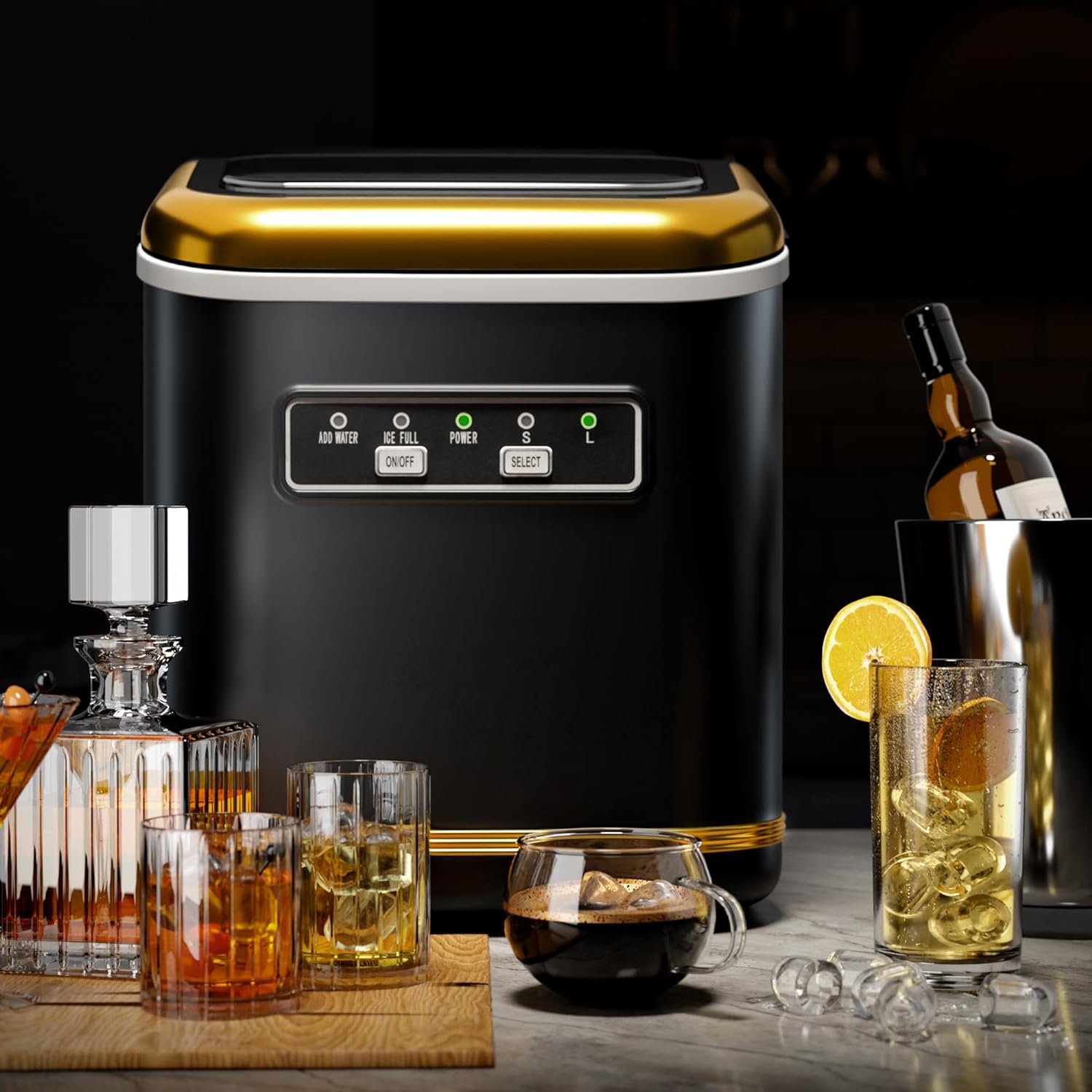 Rapid Countertop Ice Maker: 9 Bullet Cubes in Minutes, Portable & Efficient
