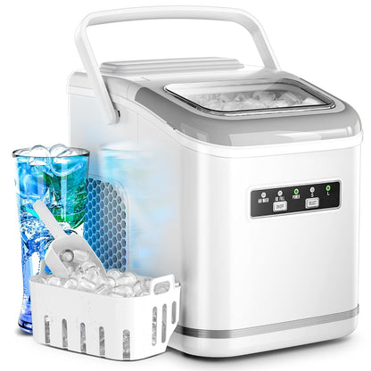 Rapid Countertop Ice Maker: 9 Bullet Cubes in Minutes, Portable & Efficient