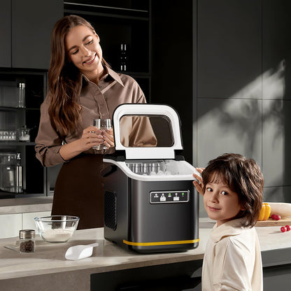 Rapid Countertop Ice Maker: 9 Bullet Cubes in Minutes, Portable & Efficient