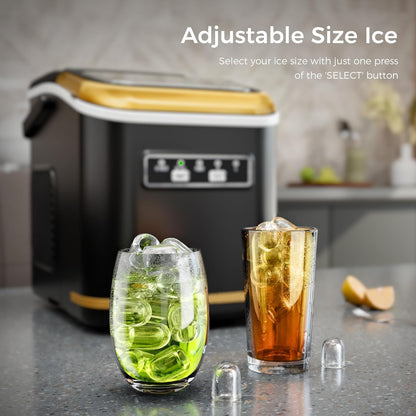 Rapid Countertop Ice Maker: 9 Bullet Cubes in Minutes, Portable & Efficient