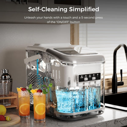 Rapid Countertop Ice Maker: 9 Bullet Cubes in Minutes, Portable & Efficient