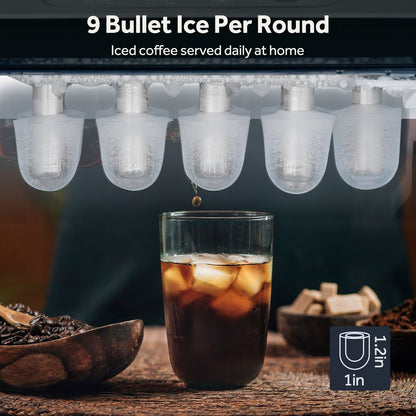 Efficient Countertop Ice Maker: Fast 26 Lbs Daily Production Portable Cube Machine