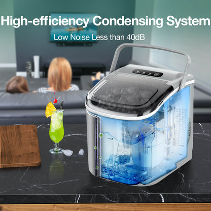 Efficient Countertop Ice Maker: Fast 26 Lbs Daily Production Portable Cube Machine