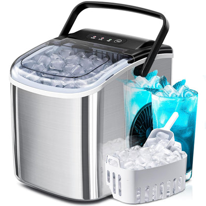 Efficient Countertop Ice Maker: Fast 26 Lbs Daily Production Portable Cube Machine