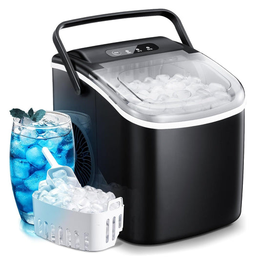 Efficient Countertop Ice Maker: Fast 26 Lbs Daily Production Portable Cube Machine