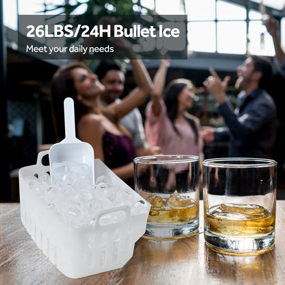 Efficient Countertop Ice Maker: Fast 26 Lbs Daily Production Portable Cube Machine