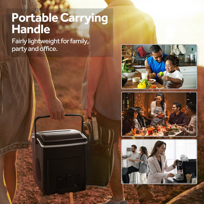 Efficient Countertop Ice Maker: Fast 26 Lbs Daily Production Portable Cube Machine