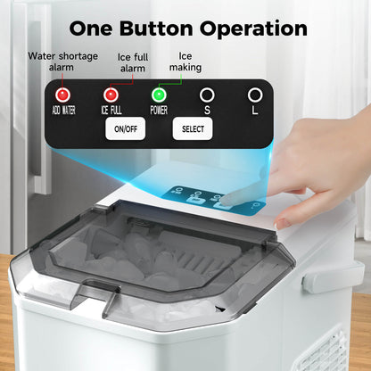 Portable Countertop Ice Maker: Fast 26 lbs Daily, Bullet Ice, Self-Cleaning