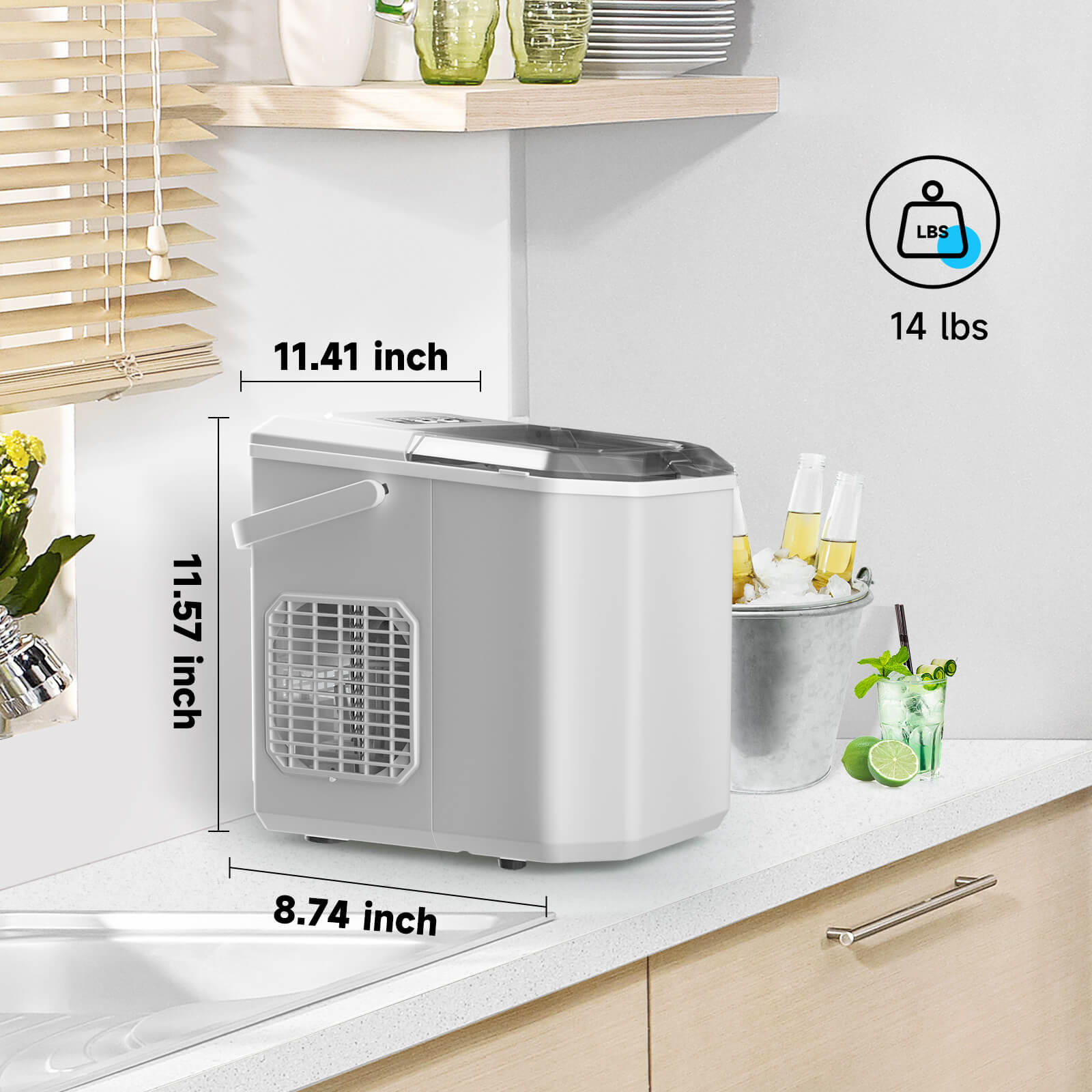 Portable Countertop Ice Maker: Fast 26 lbs Daily, Bullet Ice, Self-Cleaning