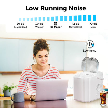 Portable Countertop Ice Maker: Fast 26 lbs Daily, Bullet Ice, Self-Cleaning