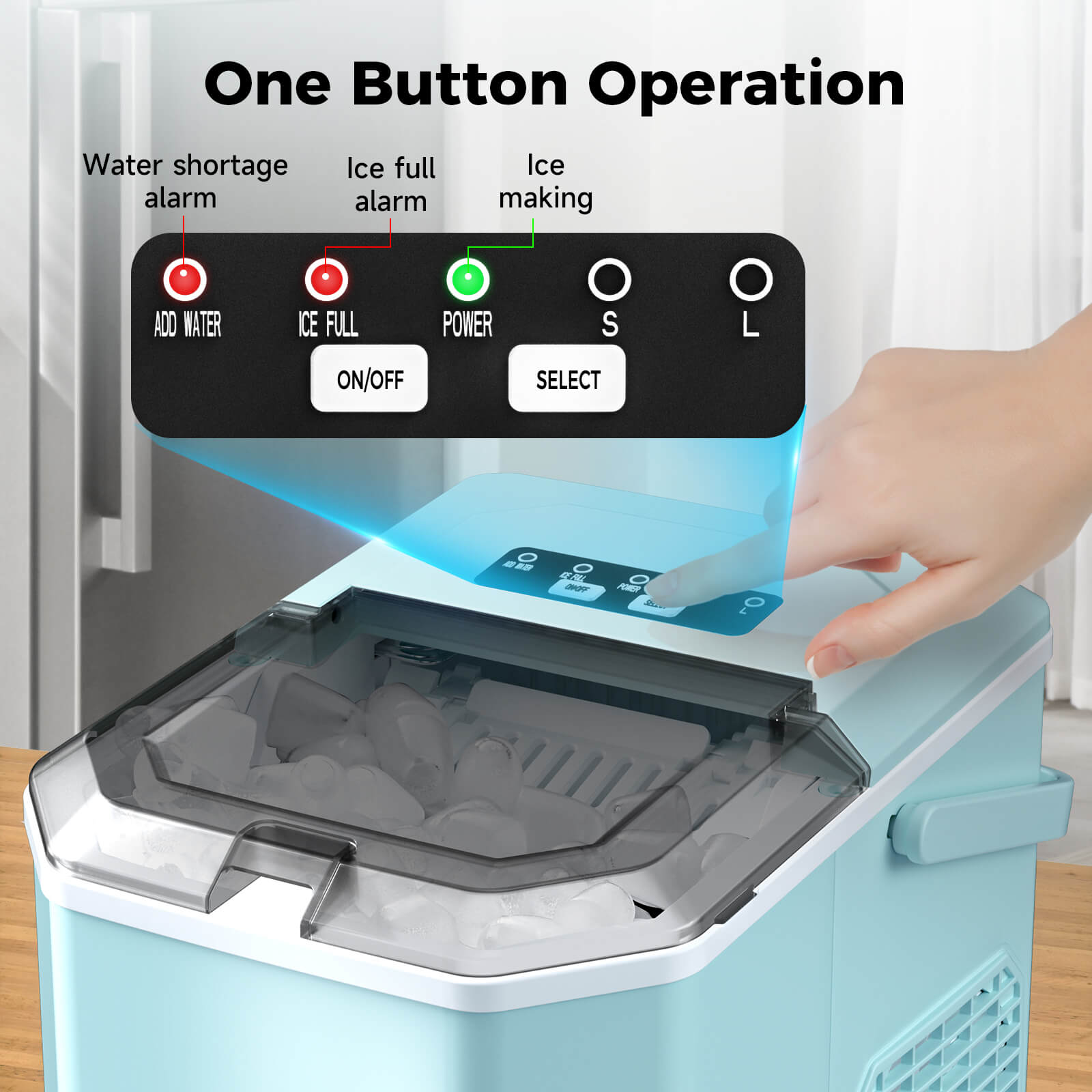 Portable Countertop Ice Maker: Fast 26 lbs Daily, Bullet Ice, Self-Cleaning